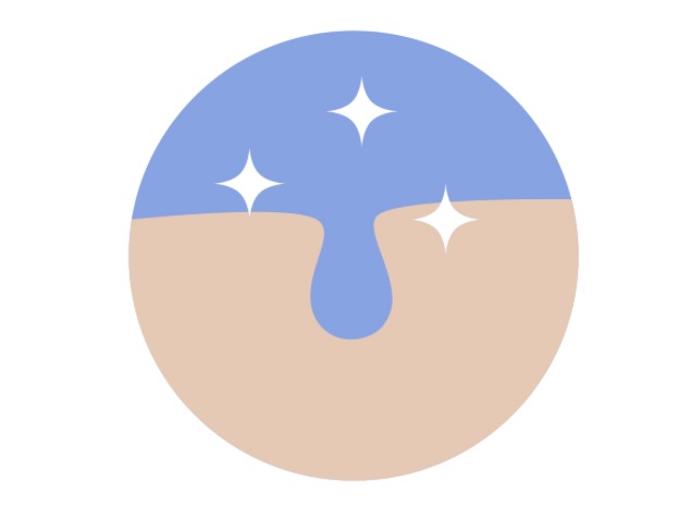 正しいケアで、毛穴の黒ずみが消えて理想的な肌のアニメーション