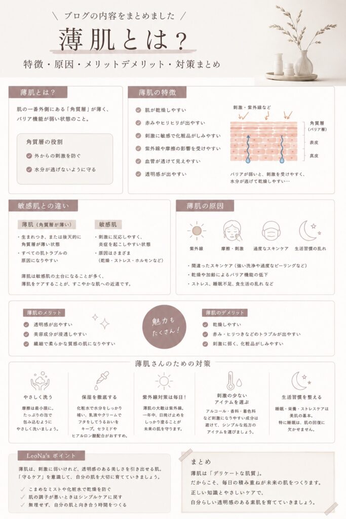 薄肌とは?ブログの内容をまとめてわかりやすく、画像にしたもの。